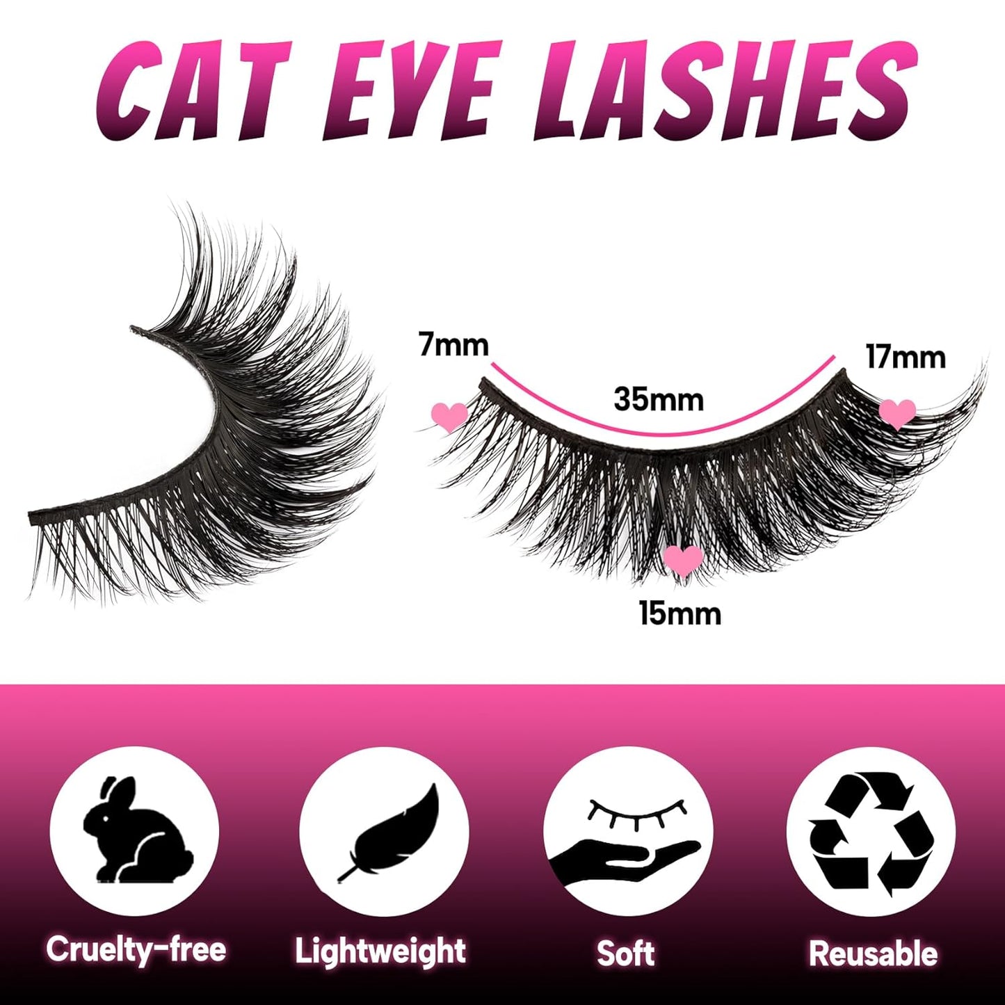 Cat Eye Lashes-š„Natural Look Fox False Eyelashes Gorgeous Wispy & Lightweight