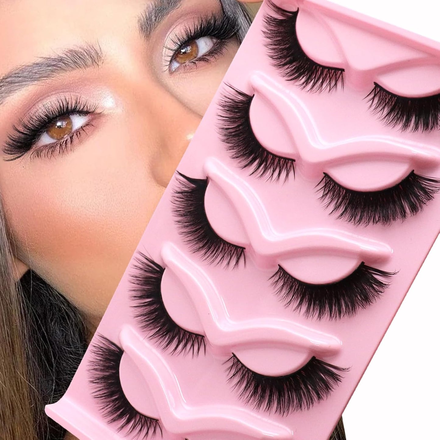 Cat Eye Lashes-š„Natural Look Fox False Eyelashes Gorgeous Wispy & Lightweight