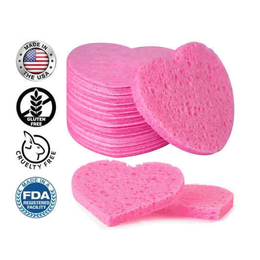 Facial Sponges Compressed, 100% Natural Cellulose Face Sponge Professional Cosmetic Spa Sponges for Face Cleansing 50pcs
