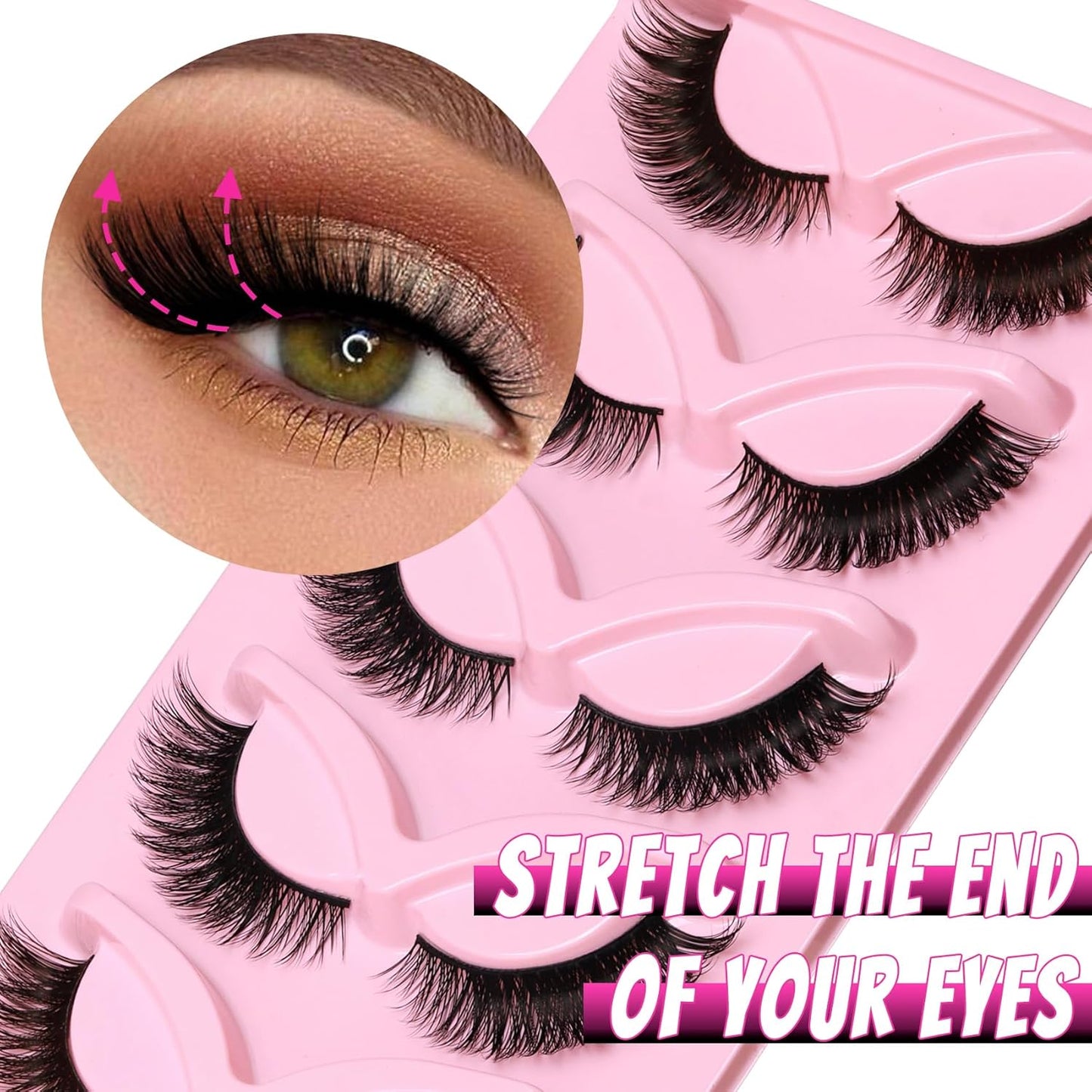 Cat Eye Lashes-š„Natural Look Fox False Eyelashes Gorgeous Wispy & Lightweight