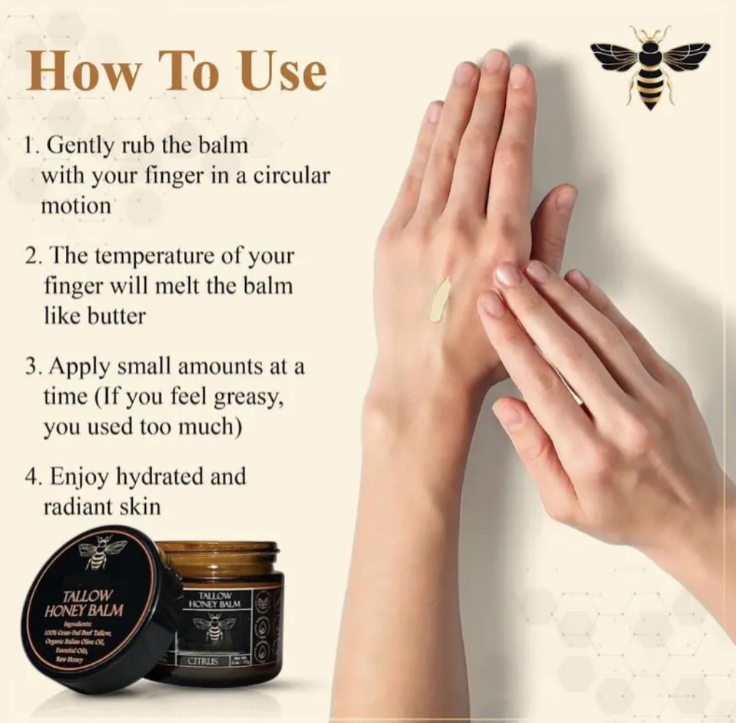 š„Last Day Promotion - 60% off- Organic Grass-Fed Beef Tallow Balm with Raw Honey