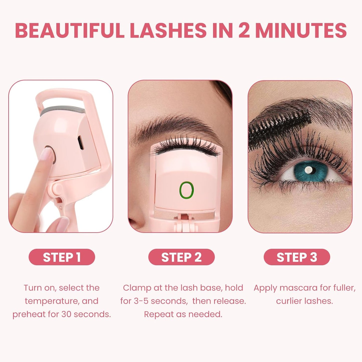 🔥Last 6 Hours Sale🔥USB Electric Heated Eyelash Curler for Women